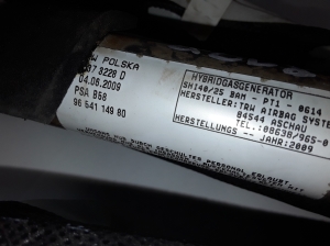 Citroen C4 Picasso (2007–2013) Katuse turvapadi 9654114980 - 2