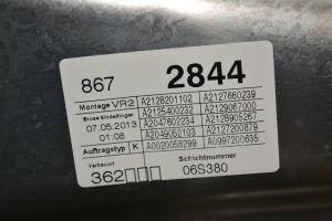 Mercedes Benz E-Class W212 (2009–2015) Priekšējās durvis A2127220200 - 2