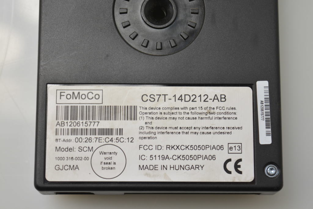 FORD Focus 3 generation (2011-2020) Bluetooth Control Unit CS7T14D212AB 25091383