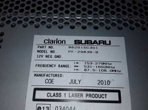 Subaru Forester SH (2007–2013) Radio (head unit) 86201SC301 - 3