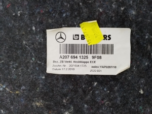 Mercedes Benz E-Class W207 (2009–2017) Trunk lid trim panel A2076941325 - 3