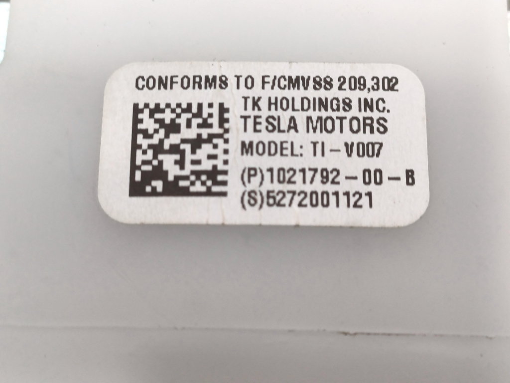 TESLA Model S 1 generation (2012-2024) Bakre Höger Säkerhetsbälte 1021792-00-B 24835847