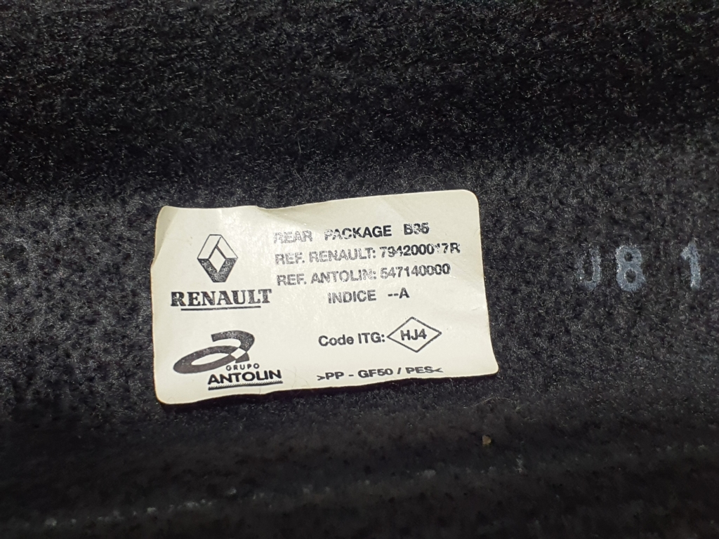 RENAULT Megane 3 generation (2008-2020) Полка багажника задняя 794200017R 24599551