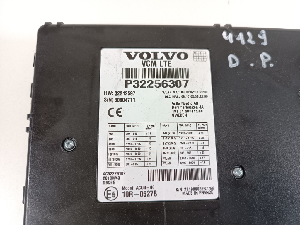 VOLVO V60 1 generation (2010-2020) Bluetooth valdymo blokas 32256307 24802464