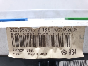 Volkswagen Touareg I (2002–2010) Mērinstrumentu panelis 7L6920  0263654516 - 2