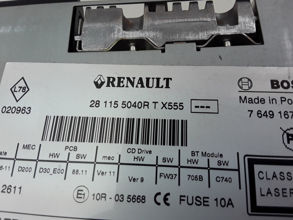 RENAULT Scenic 3 generation (2009-2015) Автомагнитола с навигацией 281155040R 24935872