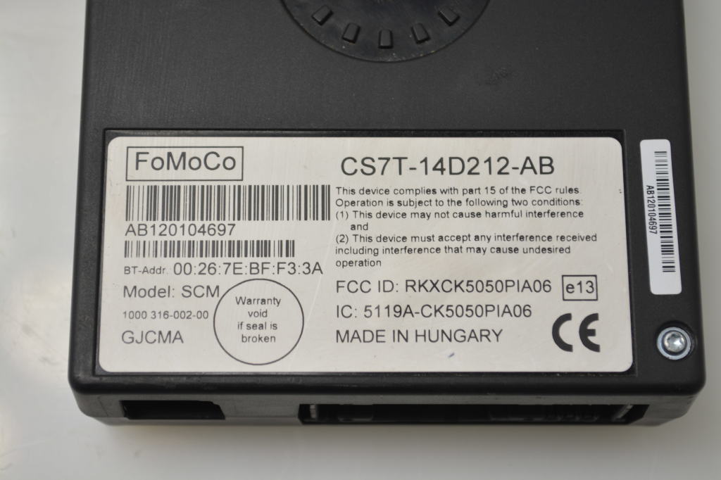 FORD Focus 3 generation (2011-2020) Bluetooth Control Unit CS7T14D212AB 25091378