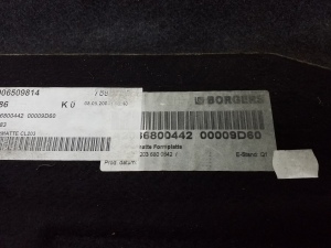 Mercedes Benz CLC-Class 203 (2001–2007) Pakiruumi vaip A2036800442 - 2