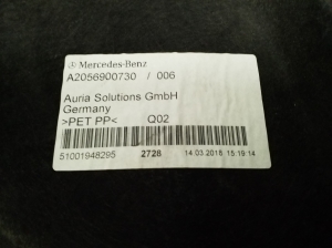 Mercedes Benz C-Class 205 (2014–2021) Aizmugurējais apakšspārns A2056900730 - 2