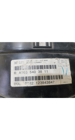 Mercedes Benz ML-Class 163 (1998–2005) Mērinstrumentu panelis A1635403811 - 2