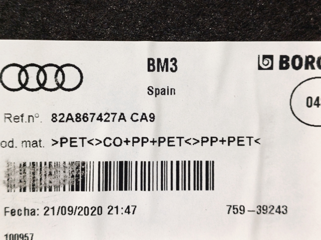 AUDI A1 GB (2018-2024) Trunk Trim 82A867427A 25414396