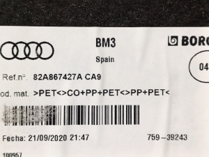 AUDI A1 GB (2018–2026) Trunk interior trim 82A867427A - 3