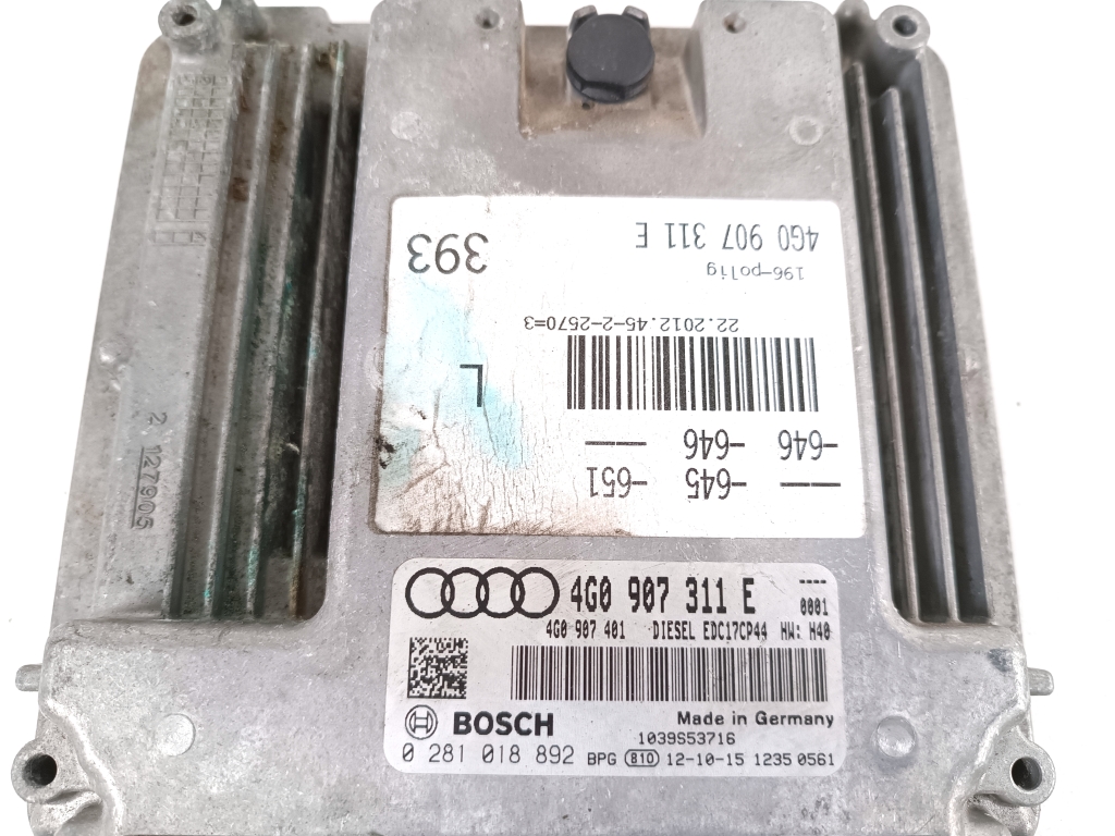 AUDI A6 C7/4G (2010-2020) Engine Control Unit ECU 4G0907311E 25447269