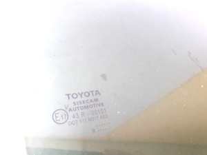 TOYOTA CHR (2016–2026) Aizmugurējo sānu durvju stikls 43R00101 - 3