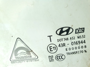 Hyundai Kona (2017–2023) Priekšējo durvju stikls 43R016944 - 3