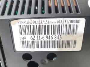 BMW 7 SERIJA E68 (2001–2008) Näidikuplokk 62116946843  110080103/131 004581 - 2