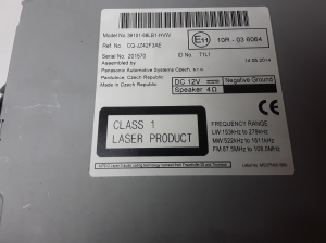 Suzuki Swift IV (2010–2017) Radio (head unit) 3910168LB1 - 2
