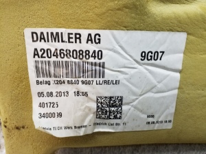 Mercedes Benz GLK-Class 204 (2008–2015) Salona paklājs A2046808840 - 3