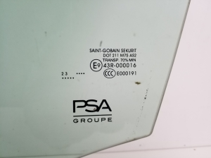 Citroen C4 C41 (2020–2026) Priekšējo durvju stikls 9832846480 - 4