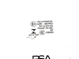 Peugeot 208 (2019–2026) Front door glass - 3