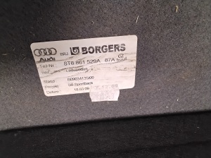 AUDI A5 (2007–2016) Trunk carpet 8T8861529A - 5