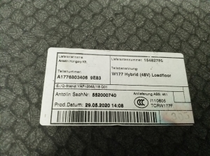 Mercedes Benz A-Class 177 (2018–2026) Kofferraumteppich A1776803406 - 2