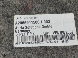 Mercedes Benz C-Class 206 (2021–2026) Trunk carpet A2066941500 - 2