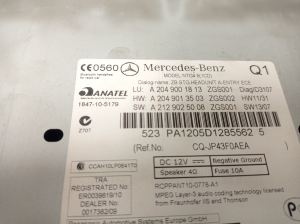 Mercedes Benz C-Class 204 (2007–2014) Autoraadio A2049001813 - 5