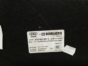 AUDI A7 (2010–2018) Trunk side trim panel 4G8863887D - 3