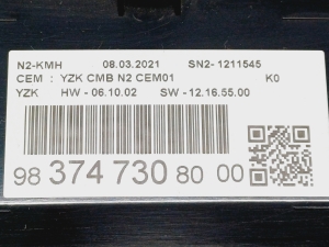 Opel Vivaro C (2019–2026) Mērinstrumentu panelis 9837473080 - 4