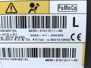 Ford Ranger (2015–2026) Priekšējā sēdekļa drošības spilvens AB3921611D11AD - 3