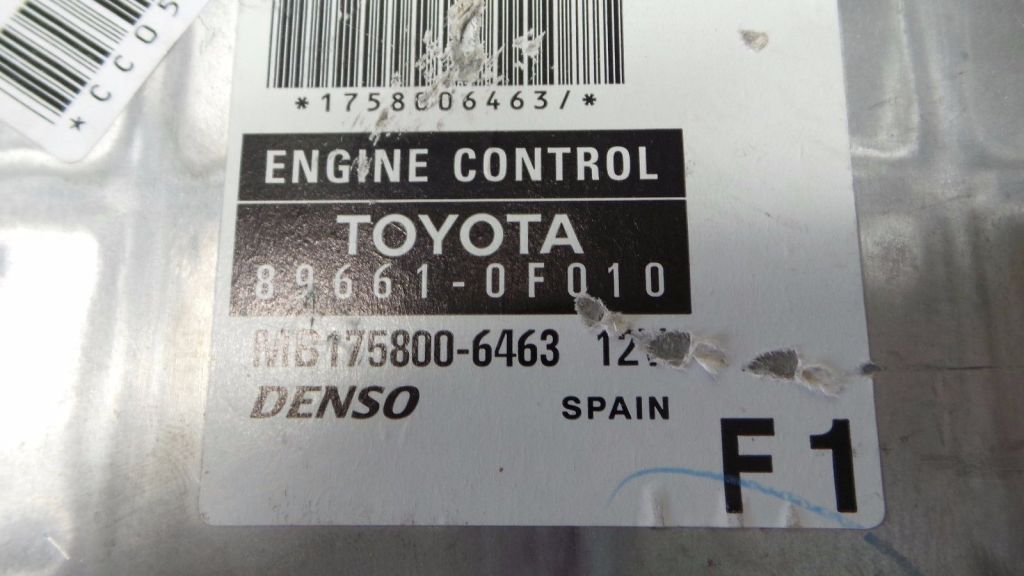 TOYOTA Corolla Verso 1 generation (2001-2009) Engine Control Unit ECU 896610F010 20972146