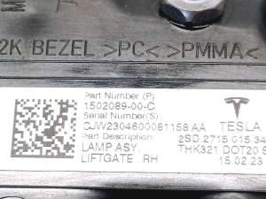 Tesla Model Y Y (2020–2026) Tagatuli tagaluugil 1502089-00-C - 4