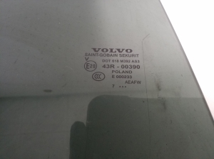 VOLVO XC60 (2017–2026) Aizmugurējo sānu durvju stikls 31424759 - 2