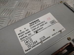 NISSAN Almera Tino V10 (2000–2006) Bildschirm 28090BU705 - 2