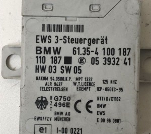 BMW 5 SERIES E39 (1995–2004) Steuergerät Wegfahrsperre 61354100187 - 2