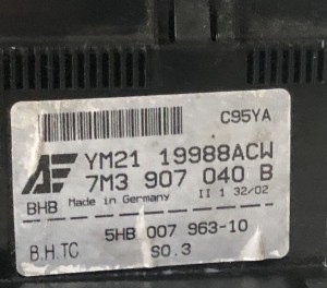 Heater control panel - YM2119988ACW