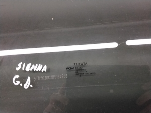 TOYOTA Sienna (2010–2021) Aizmugurējo sānu durvju stikls 6275008050 - 2