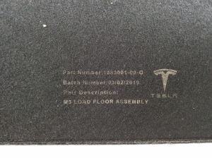 Tesla Model 3 3 (2016–2024) Trunk carpet 108300100G - 2