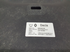 Dacia Duster P1310 (2024–2026) Hood sound insulation 658405415R - 2