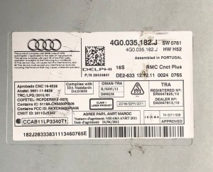 AUDI A6 C7 (2011–2018) Audio, video, navigation 4G0035182J - 3