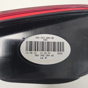 Volkswagen Golf VI (2008–2013) Tagatuli tagaluugil 5K0945094AG - 5