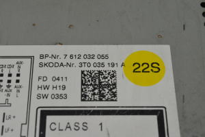 Skoda Octavia II (2004–2013) Audio, Video, Navigation 3T0035191A - 3