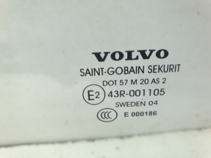 VOLVO S60 I (2000–2009) Aizmugurējo sānu durvju stikls 43R001105 - 2