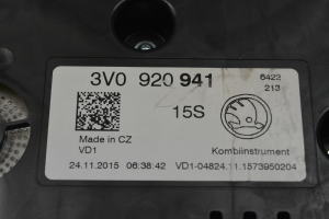 Skoda Superb (2015–2026) Instrument cluster 3V0920941 - 5