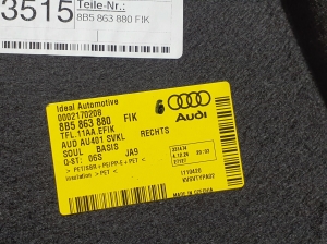 AUDI A5 (2016–2026) Trunk side trim panel 8B5863880 - 2