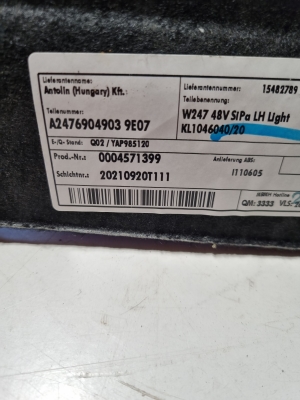 Mercedes Benz B-Class 247 (2018–2026) Trunk side trim panel A2476904903 - 2
