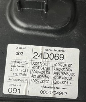 Priekšējo durvju logu pacēlājs un tā daļas - A2057230314