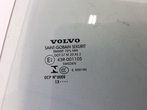 VOLVO V60 (2010–2018) Aizmugurējo sānu durvju stikls 30762344 - 2