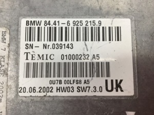BMW 7 SERIJA E68 (2001–2008) Control unit 844169252159 - 2
